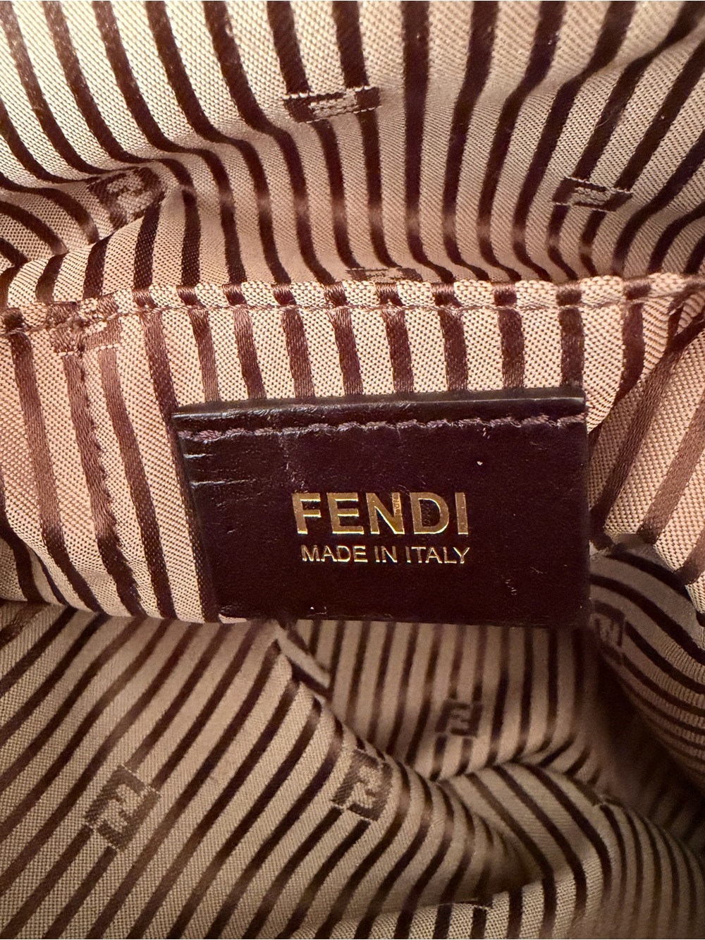 Fendi Two-Tone Brown Dark Brown and Black Leather Satchel with Gold Accents - Picture 13 of 13